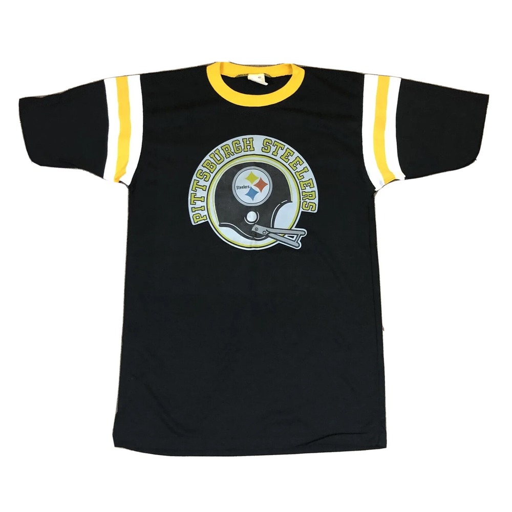 VTG Bantams Pittsburgh Steelers Iron On T-Shirt Terry Bradshaw Adult Medium 70s